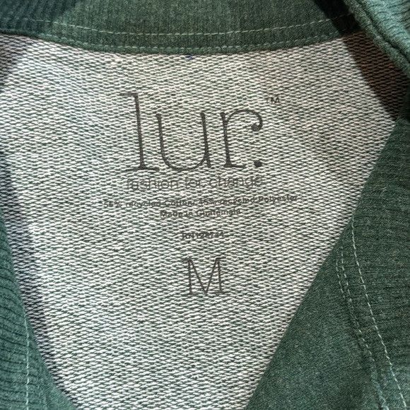 Lur Green Asymmetrical Long Sleeve Zip Up Sweatshirt Tunic Length Medium - Picture 6 of 9